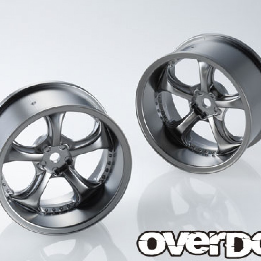 Overdose WORK VF-KF 1/10ホイール7×2本30-9×2本 Overdose WORK VS KF Offset +7 Rim 2 pcs Matte Chrome For 1